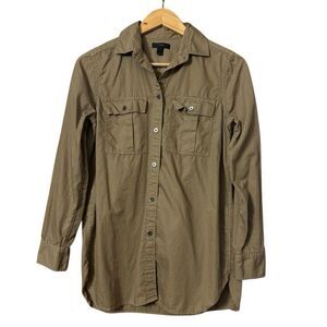J. Crew utility shirt olive green button button down long sleeve top